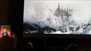 Araguz durante su pitch en Frontières